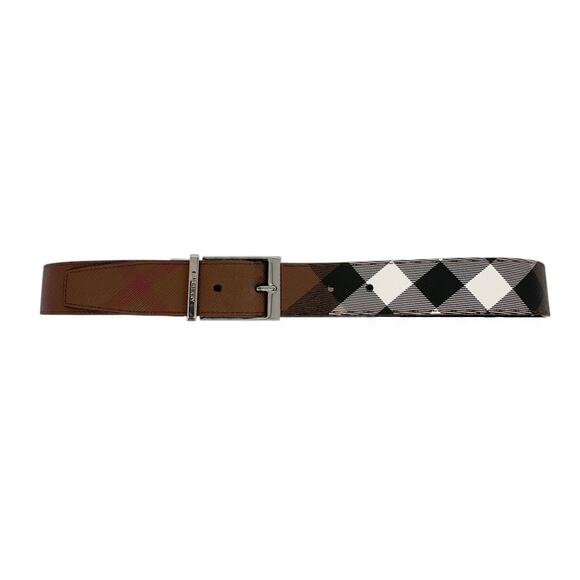 BURBERRY Louis 35mm Reversible Buckle Giant Check E-Canvas Belt 80|32 - Picture 1 of 13